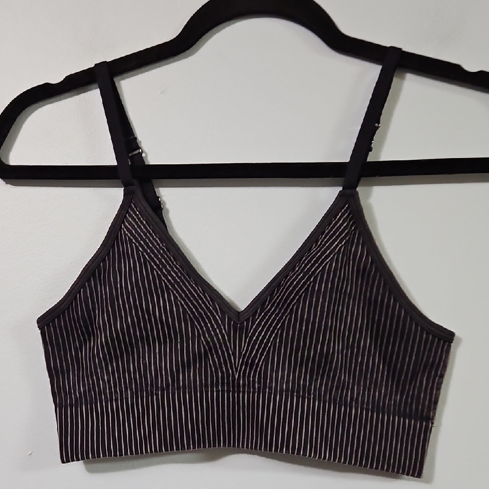 Offline Aerie Striped Black and White Corduroy Stretch Girl's M/M Bralette #1207
